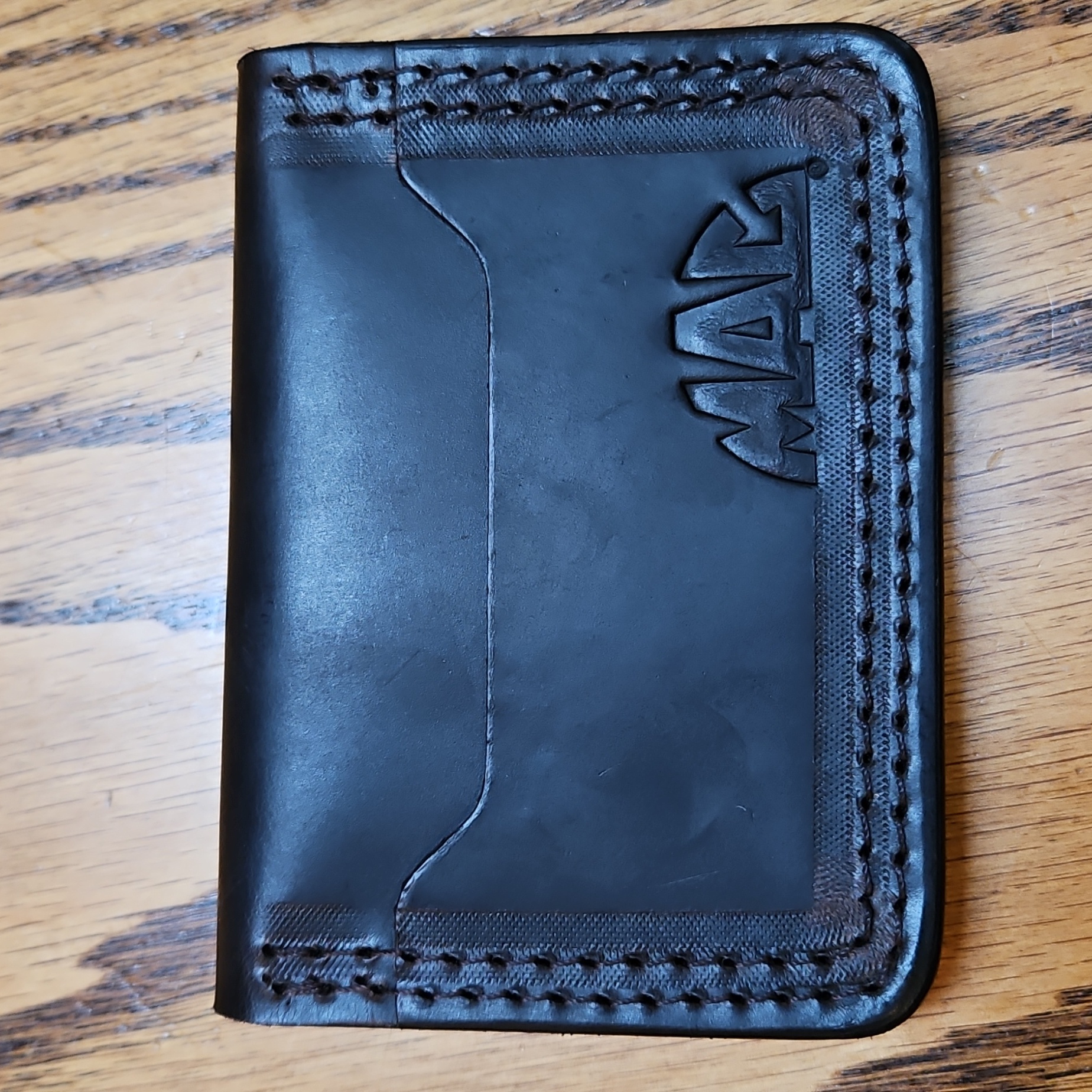Redback Leather Card Holder  Wallet Mens Dark Brown Holds 6 Cards